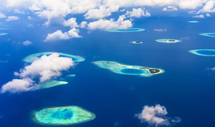 small islands in ocean