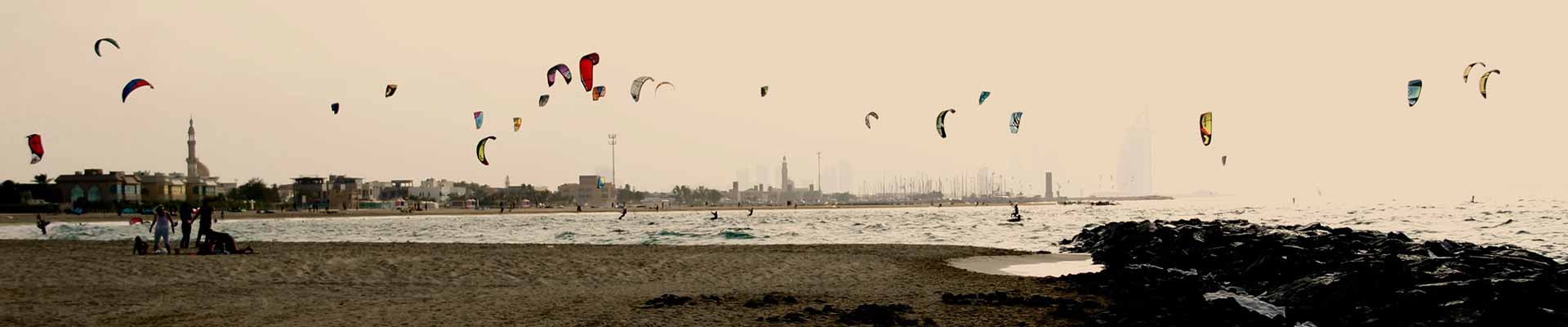 parachutes on the beach